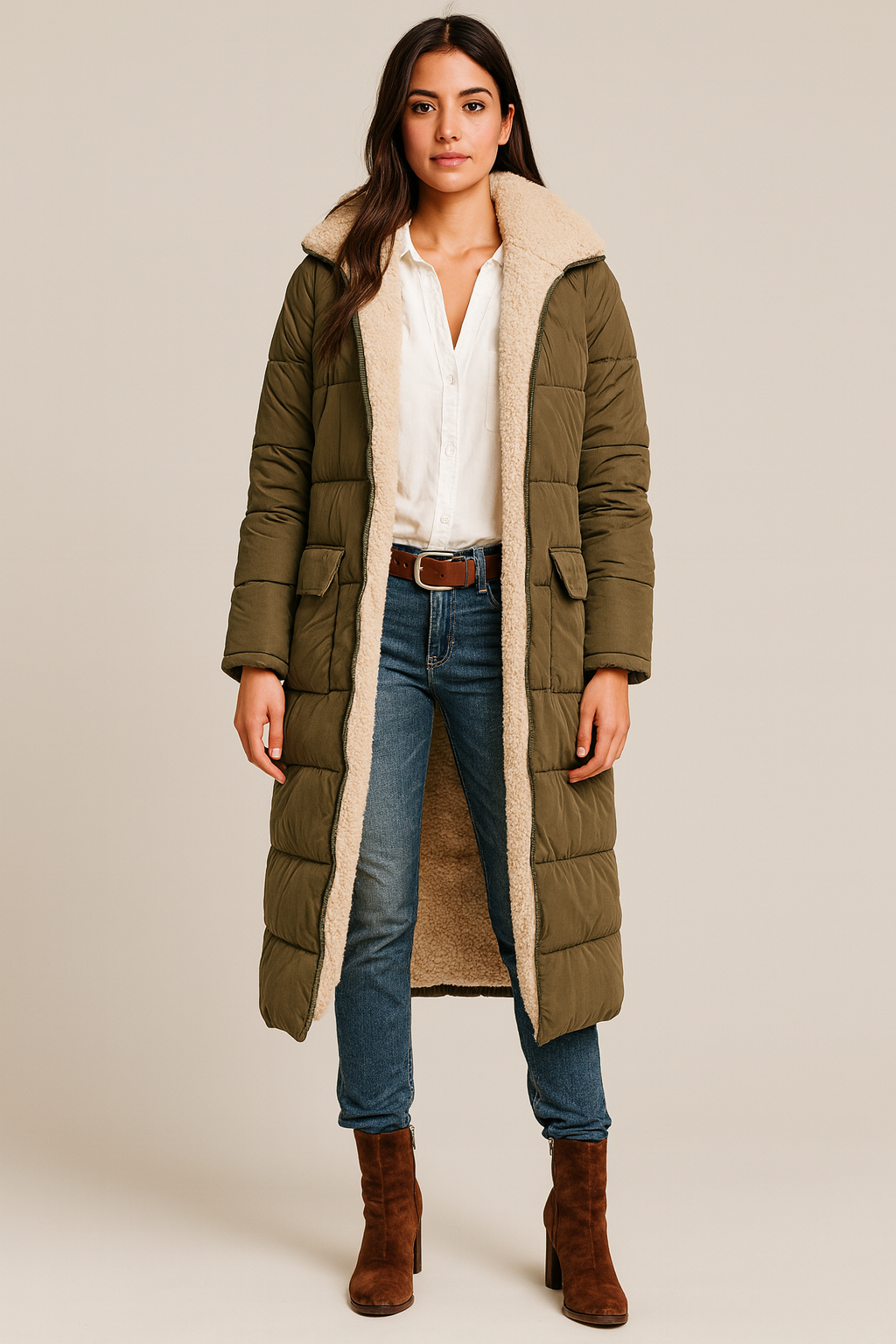 SHAIA | ABRIGO FORRADO CON BORREGUITO