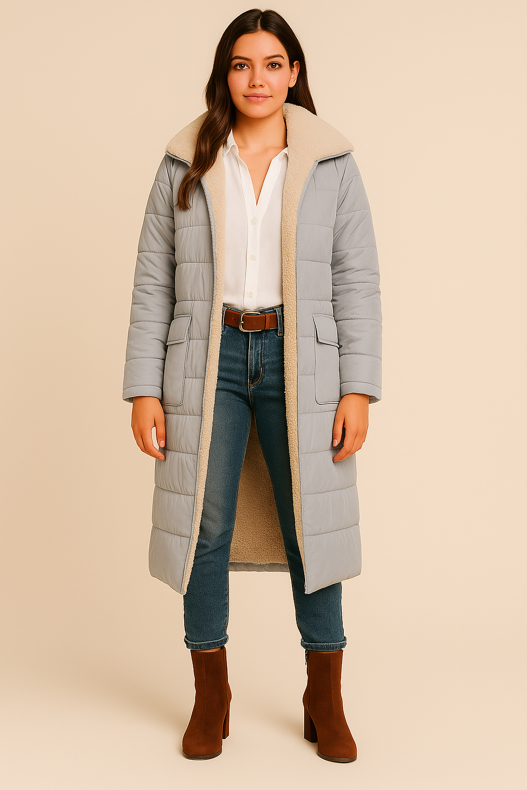 SHAIA | ABRIGO FORRADO CON BORREGUITO