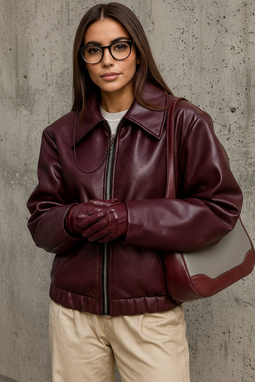 ROMY | CHAQUETA EN TENDENCIA COLOR VINO