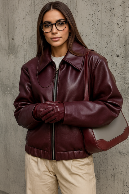 ROMY | CHAQUETA EN TENDENCIA COLOR VINO