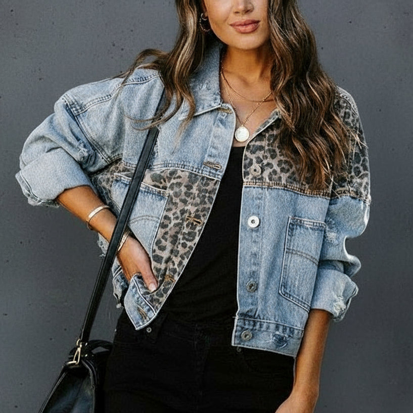 URBAN WILD | CHAQUETA VAQUERA CON PATRÓN DE LEOPARDO