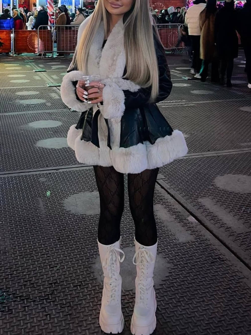 BERNA | ABRIGO CUERO VEGANO CON PELO