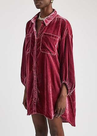VELVET WINE | CAMISA RELAJADA DE TERCIOPELO