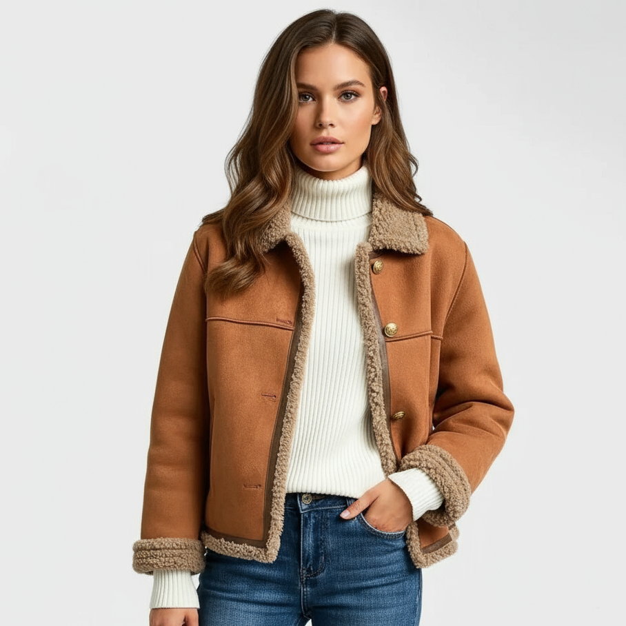 ISABEL| CHAQUETA DE PIEL DE OVEJA ABOTONADA