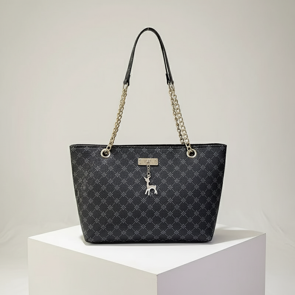 BLACK LUXE CHAIN| BOLSO CUERO VEGANO OLIVIA