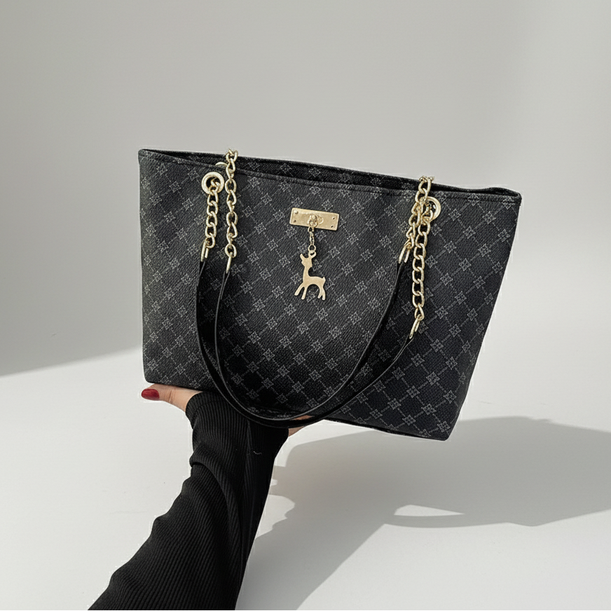 BLACK LUXE CHAIN| BOLSO CUERO VEGANO OLIVIA