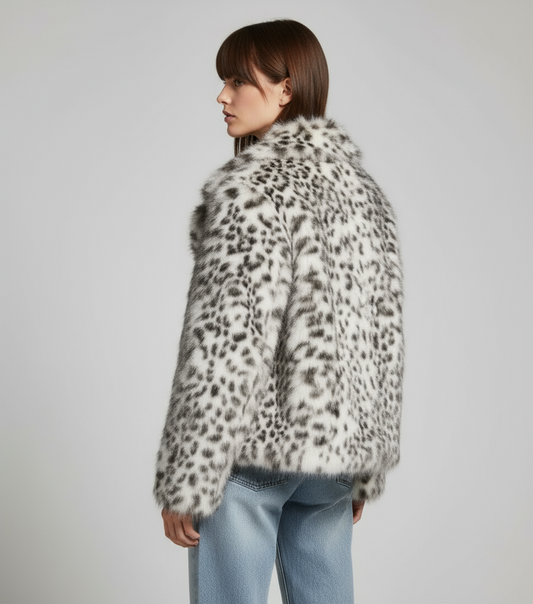 SNOW LEOPARD| CHAQUETA DE PELO ESTAMPADO LEOPARDO