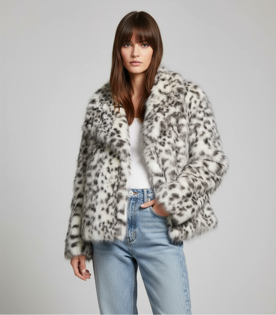 SNOW LEOPARD| CHAQUETA DE PELO ESTAMPADO LEOPARDO