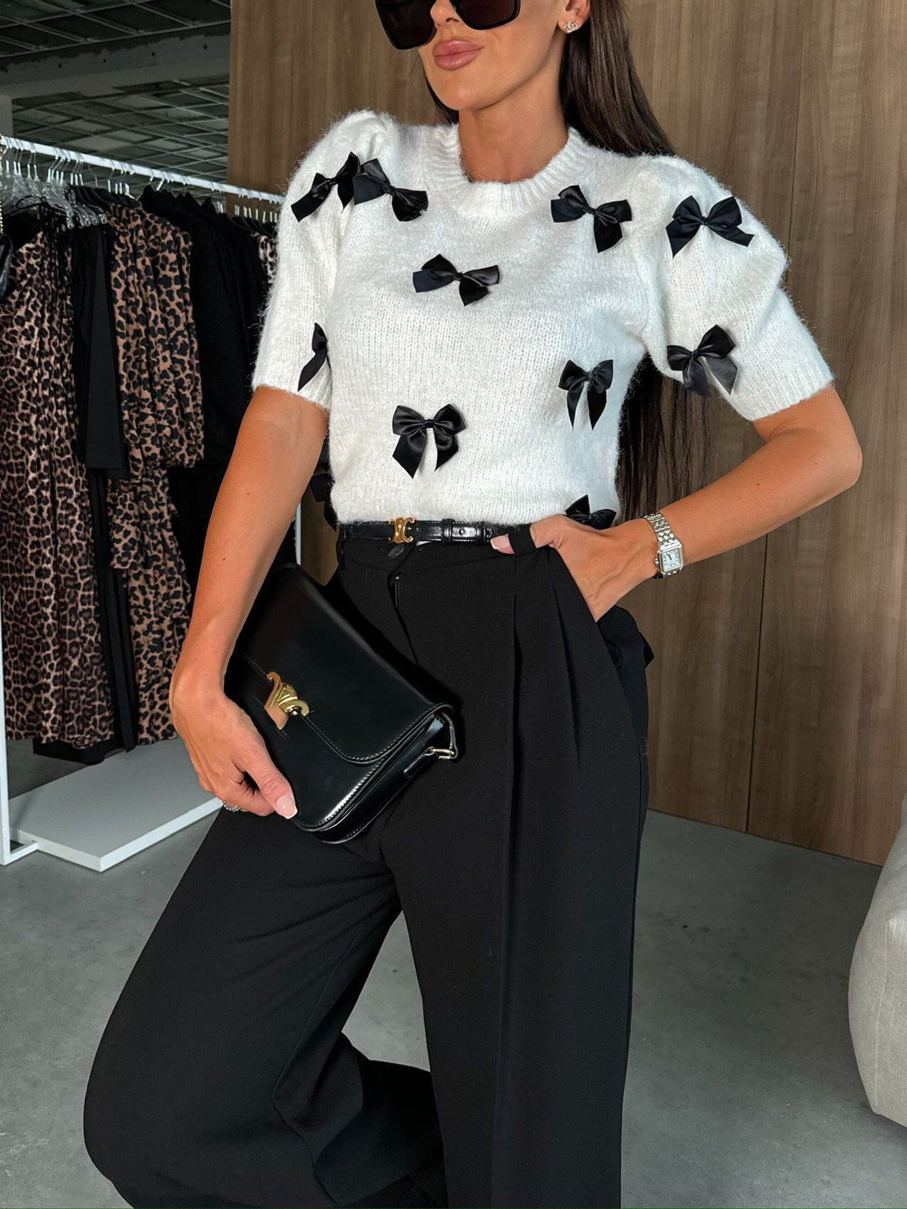 DAMA | JERSEY MANGA CORTA CON LAZOS