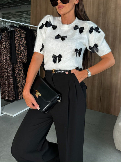 DAMA | JERSEY MANGA CORTA CON LAZOS